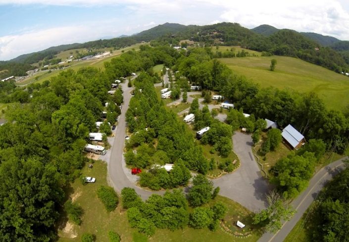 Aerial View of Up The Creek Campsites